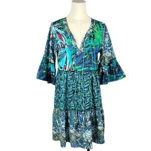 Dress Addict Jazz 315 Blue Tropical Print Dress.